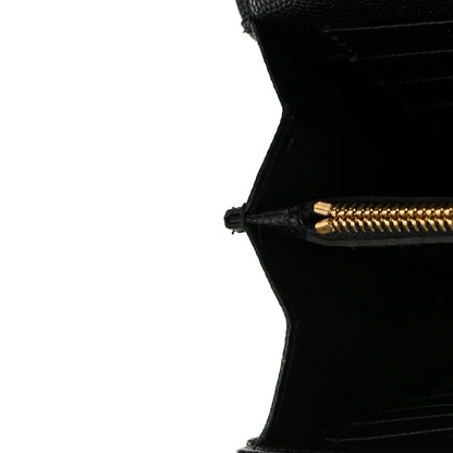 Saint Laurent Grain De Poudre Matelasse Chevron Monogram Chain Wallet Black 12 of 15