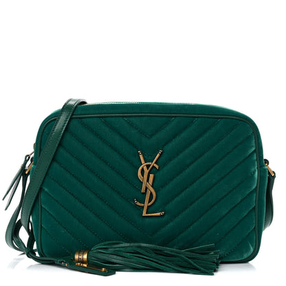 Saint Laurent Velvet Matelasse Monogram Lou Camera Bag Deep Malachite 1 of 12