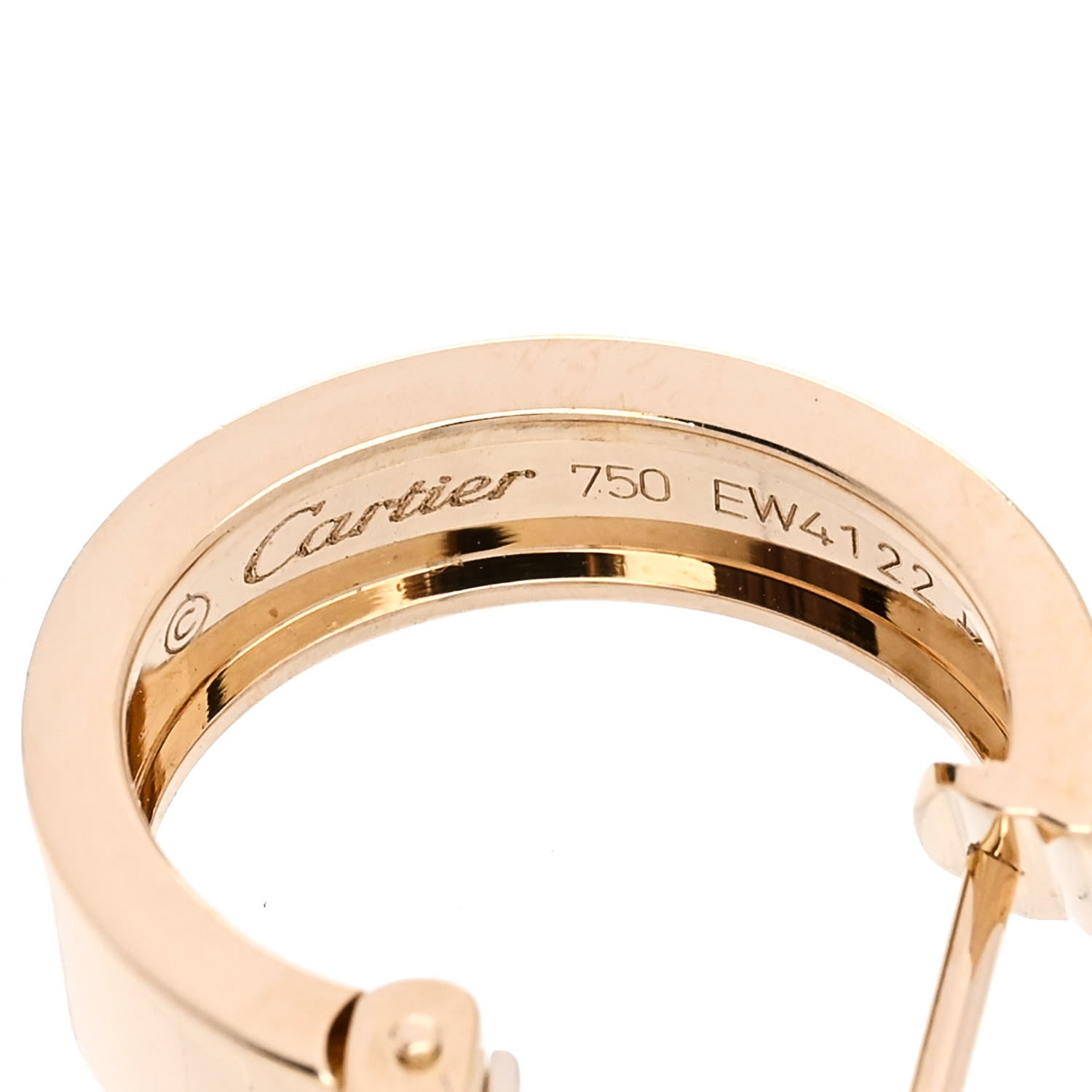 Cartier 18K Yellow Gold 5.5mm LOVE French Clip Hoop Earrings 4 of 5