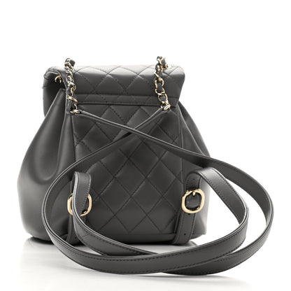 Chanel Lambskin Quilted Small Duma Drawstring Backpack Grey 2 of 11