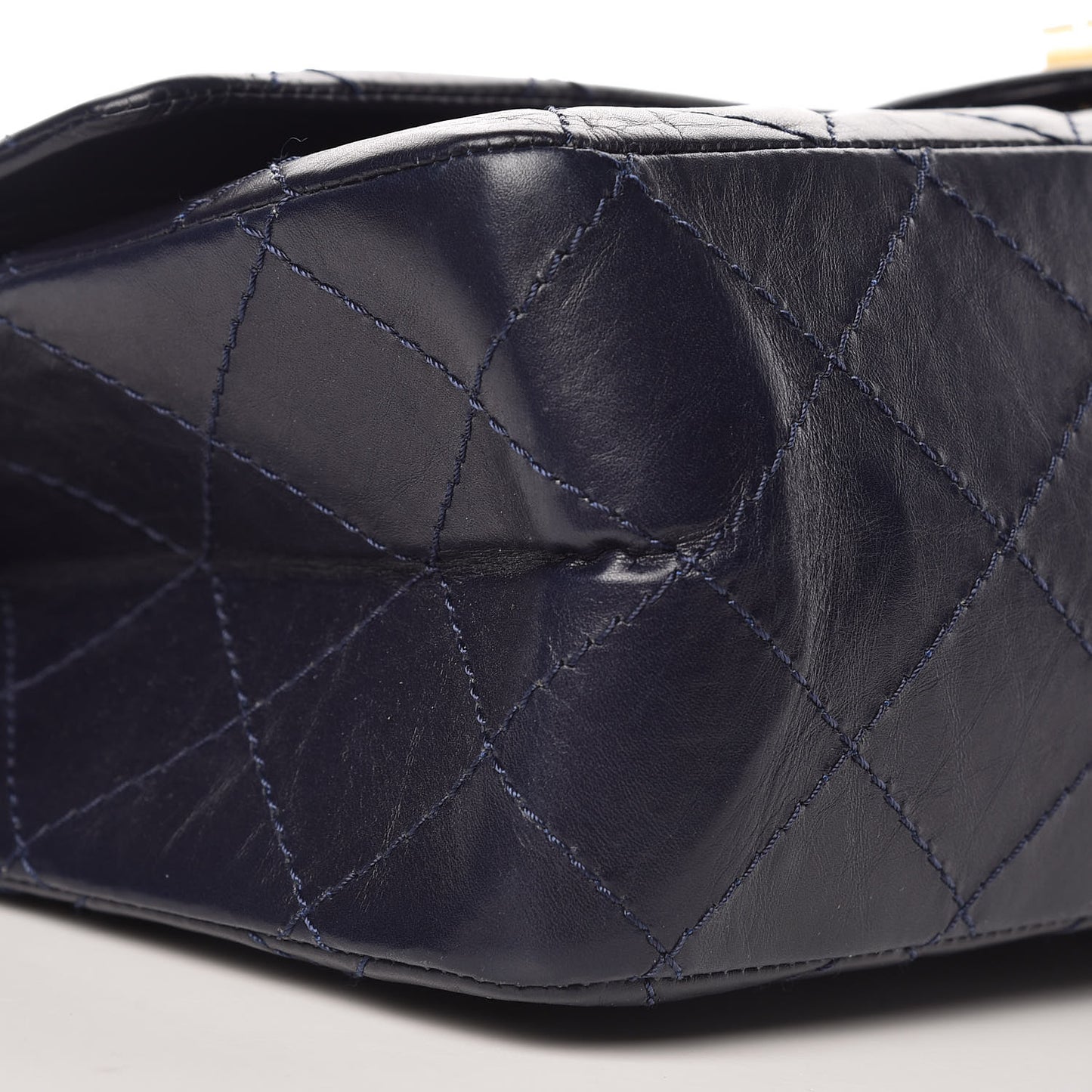 Aged Calfskin Quilted 2.55 Reissue 227 Flap Dark Blue