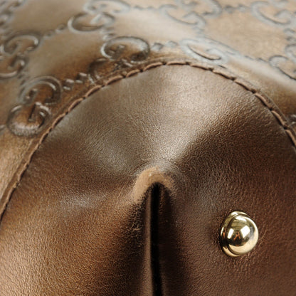Gucci Metallic Guccissima Heart Bit Charm Dome Satchel Bronze 11 of 12