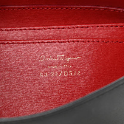 Salvatore Ferragamo Calfskin Gancio City Saddle Bag Black 6 of 10