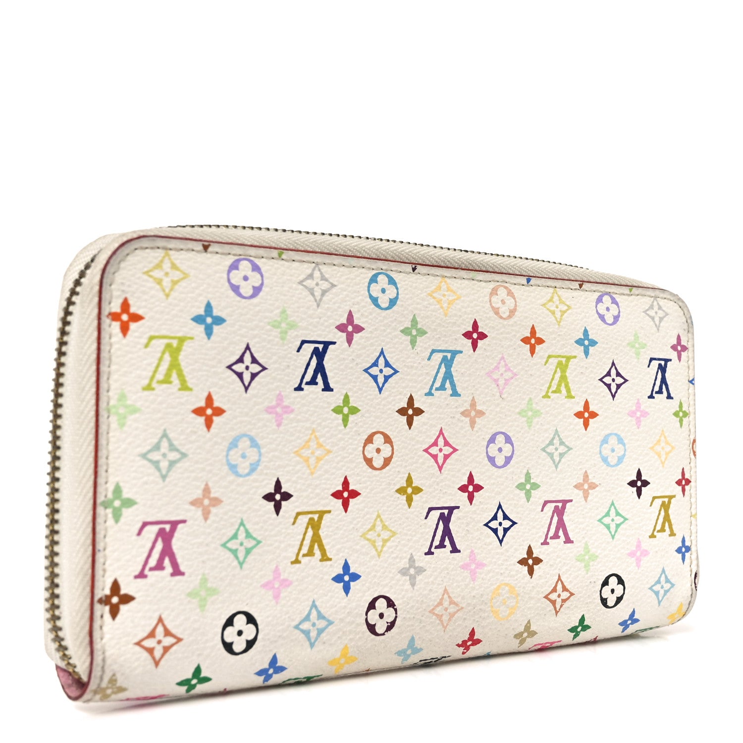 Louis Vuitton Monogram Multicolor Zippy Wallet White Litchi 3 of 6