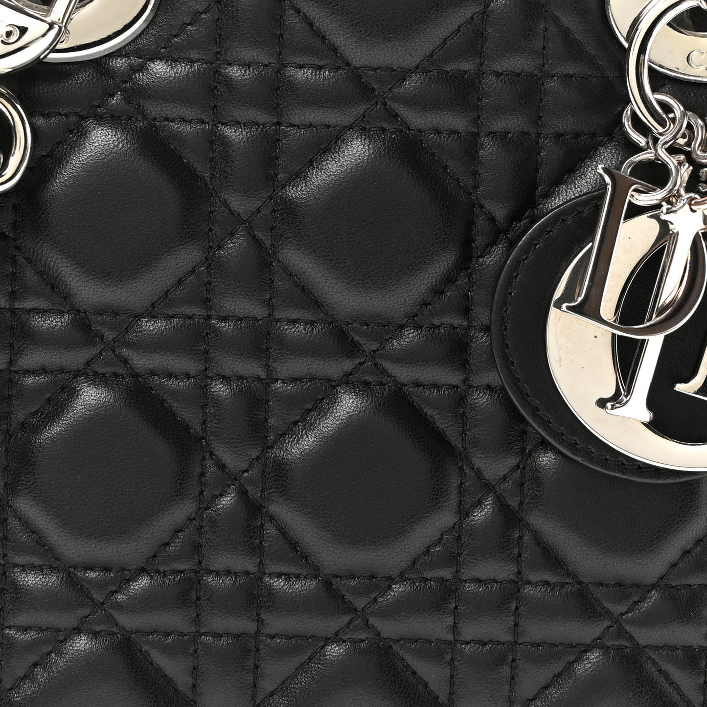 Lambskin Cannage Small Lucky Badges My Lady Dior Black