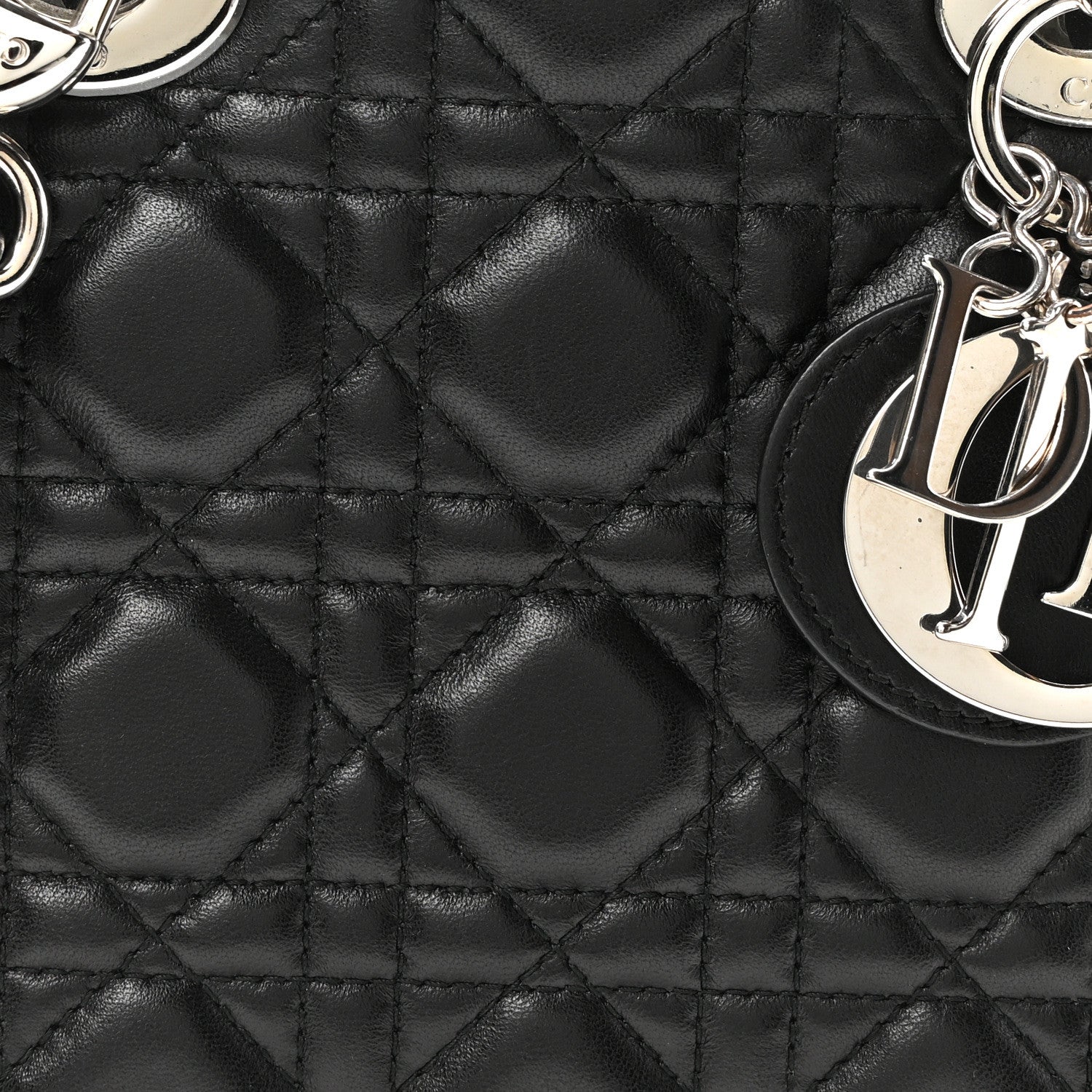 Christian Dior Lambskin Cannage Small Lucky Badges My Lady Dior Black 6 of 8