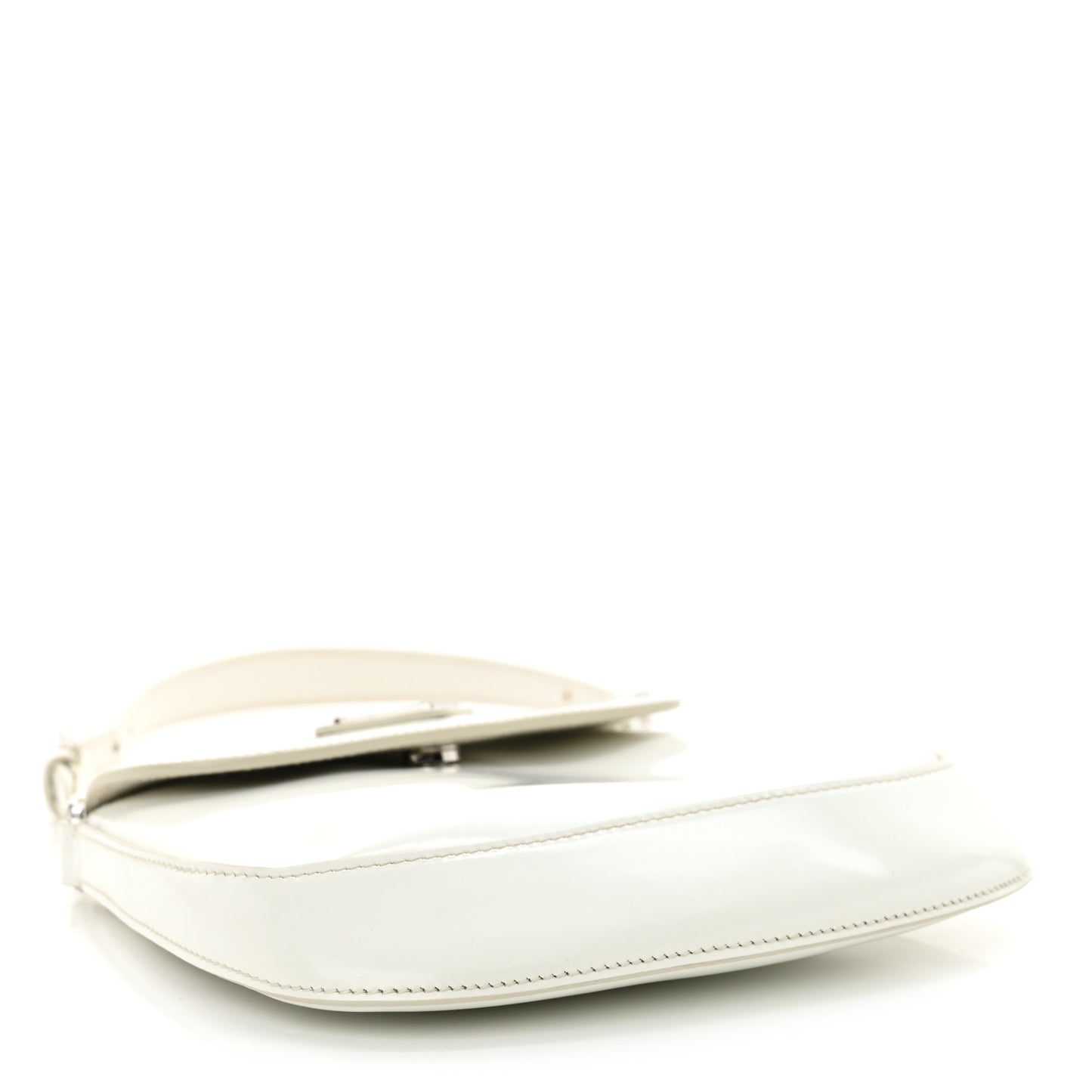 Spazzolato Mini Cleo Flap Shoulder Bag White