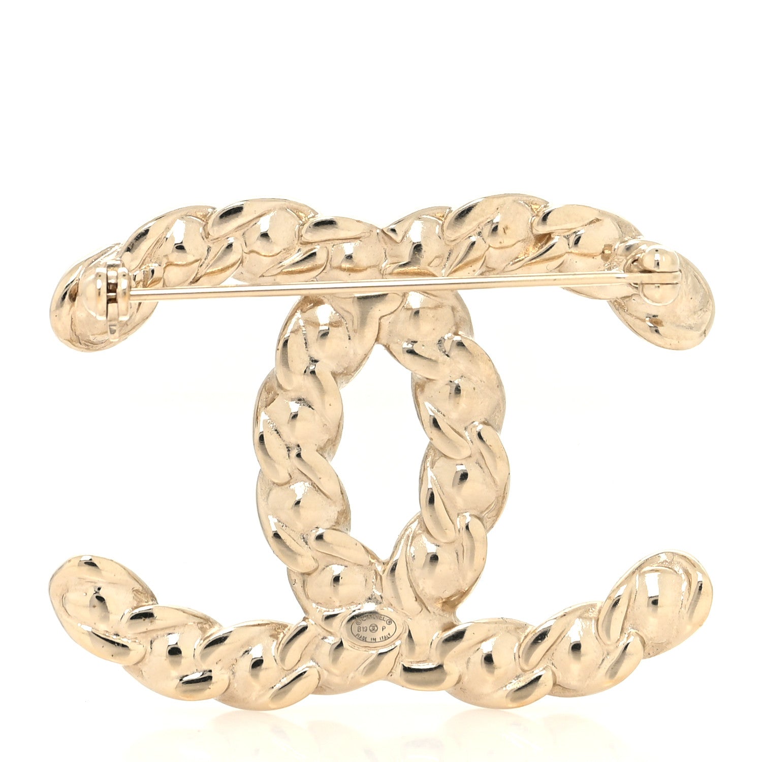 Chanel Crystal Pearls Coronation CC Brooch Gold 3 of 4