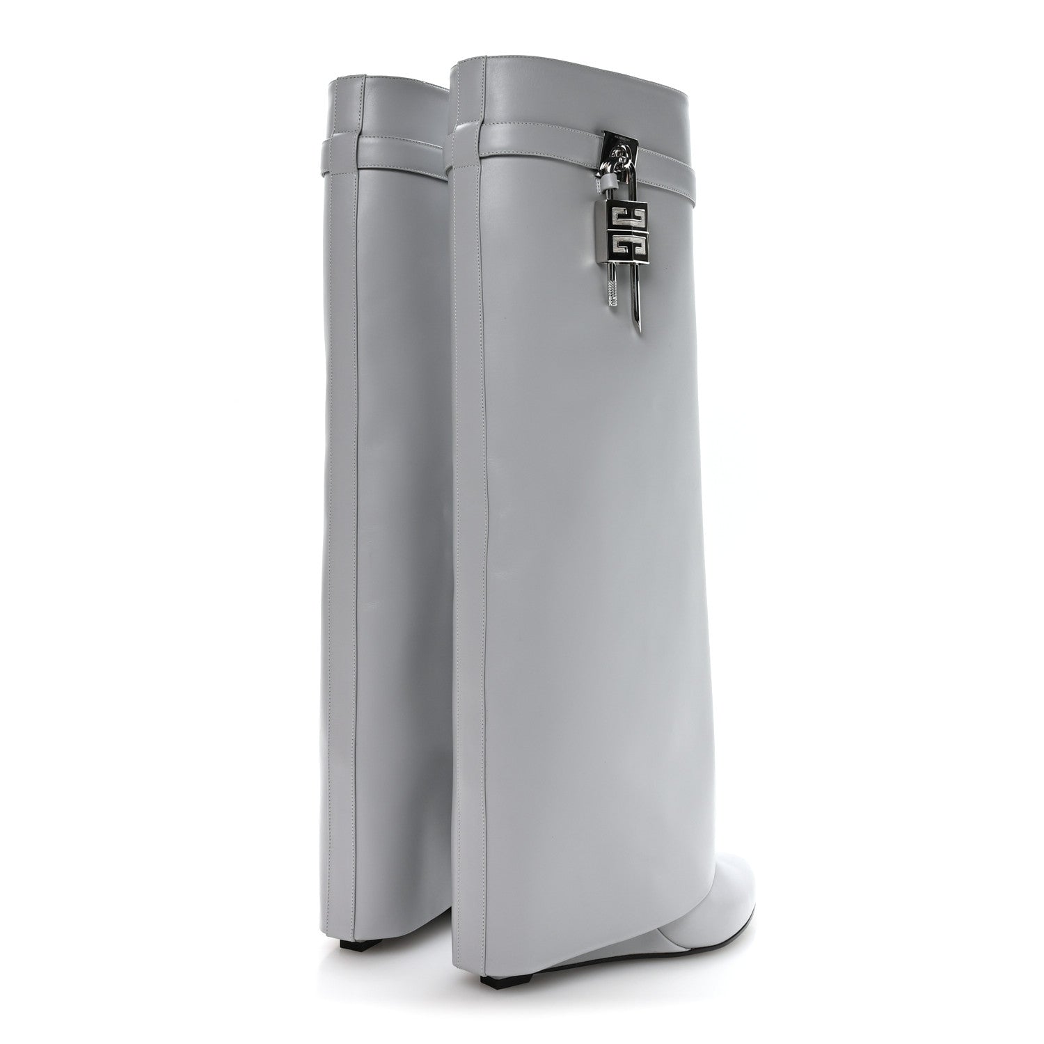 Givenchy Calfskin Shark Lock Pant Boots 41 Light Grey 5 of 7