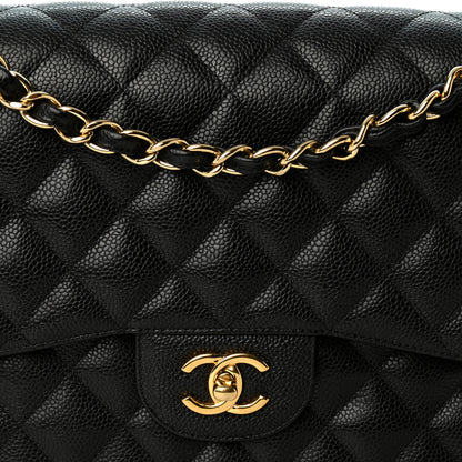 Chanel Caviar Quilted Jumbo Double Flap Black 8 of 10
