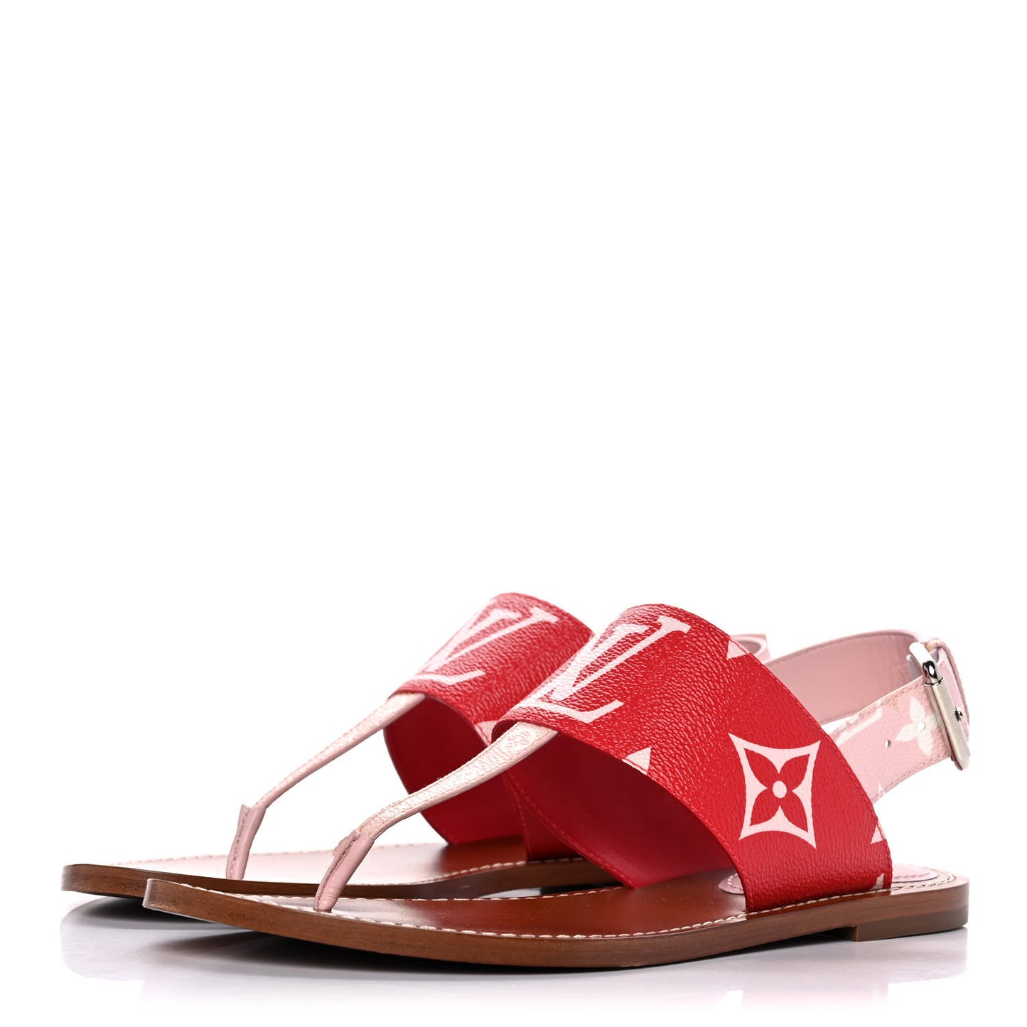 Monogram Escale Palma Sandals 38.5 Rouge