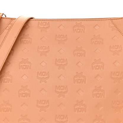 MCM Calfskin Ottomar Monogram Medium Klara Hobo Sandstone 7 of 9
