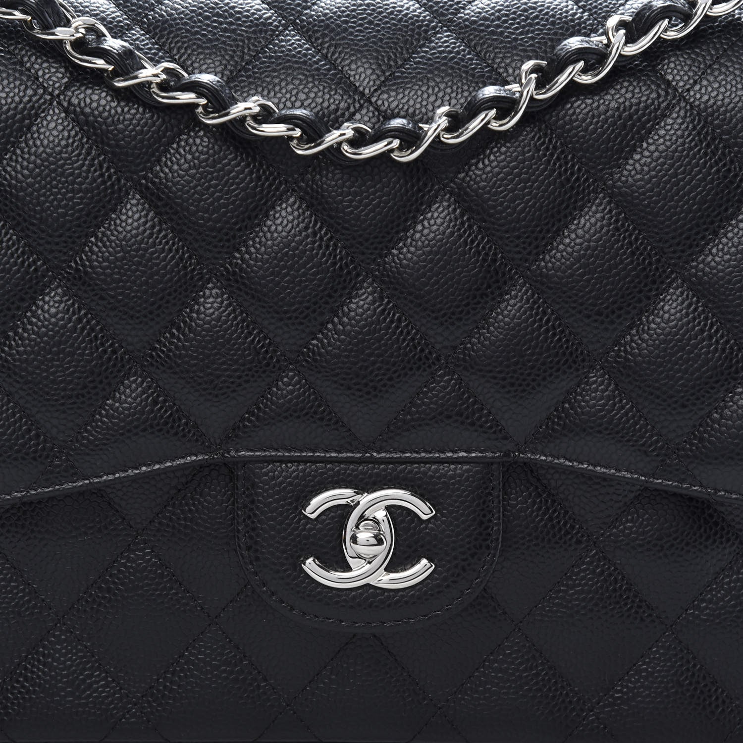 Chanel Caviar Quilted Jumbo Double Flap Black 11 of 12