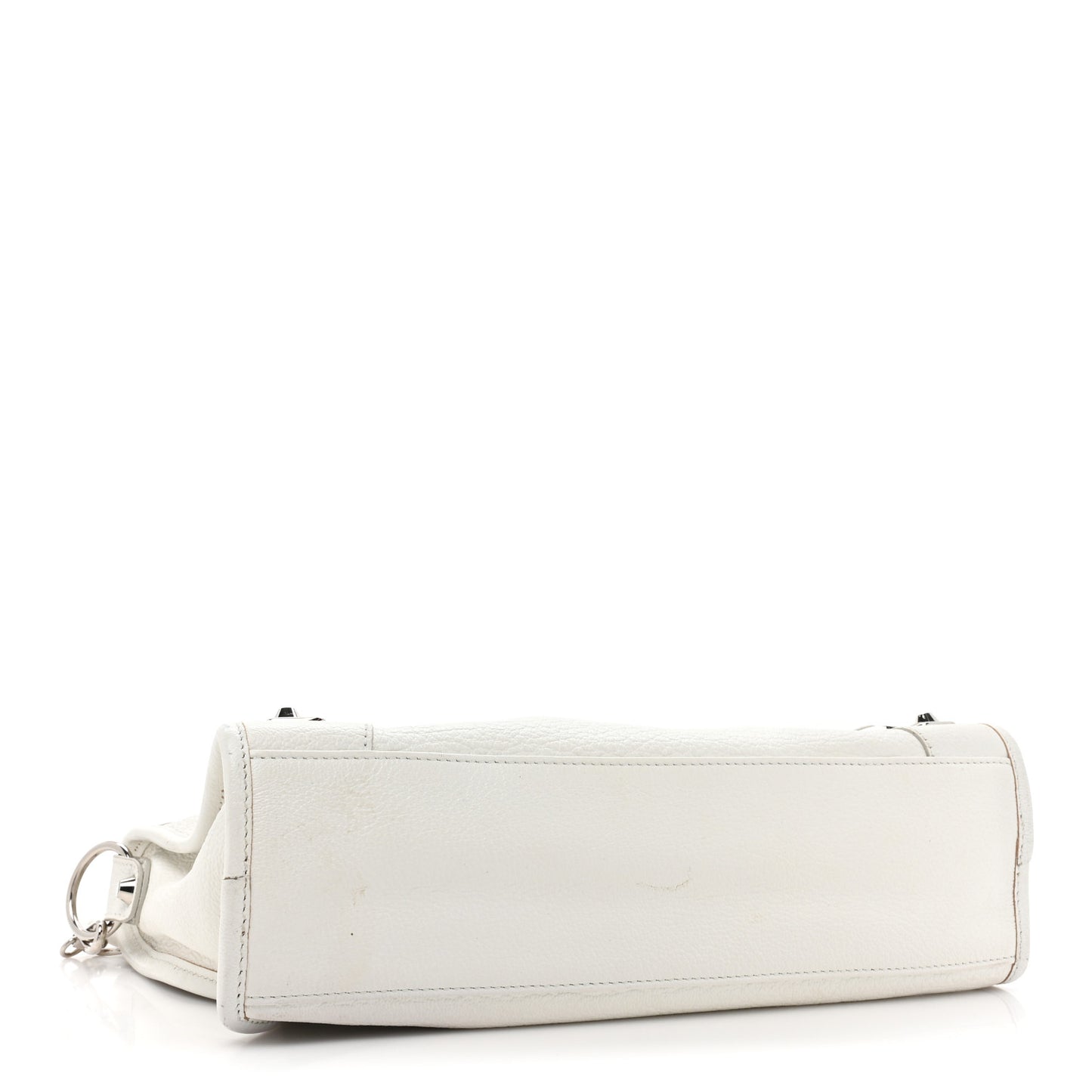 Chevre Silver Metallic Edge Hardware S City White