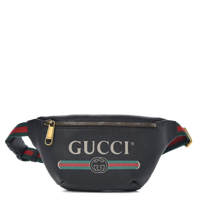 Gucci Grained Calfskin Small Logo Belt Bag Black 1 of 9