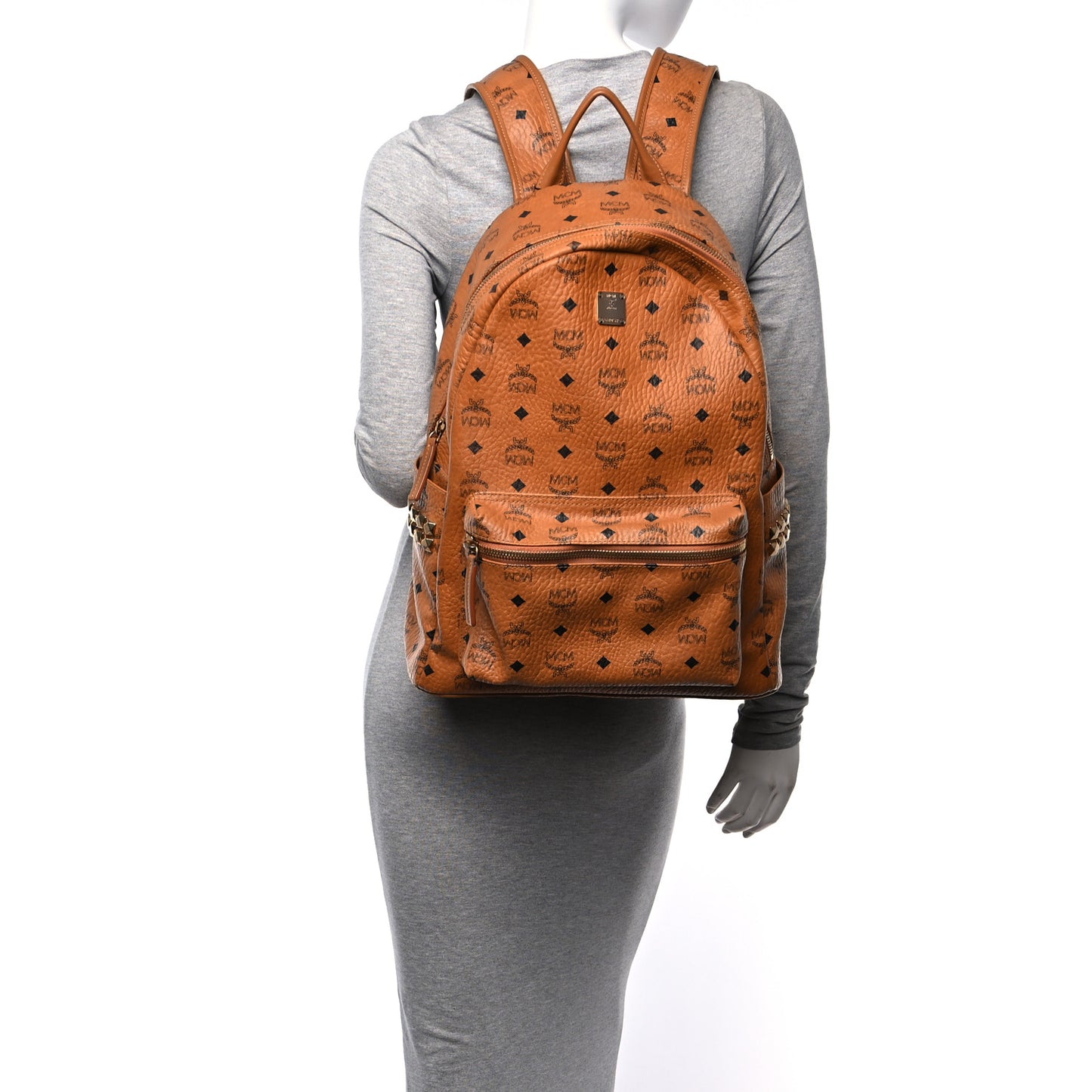 Visetos Medium Side Studs Stark Backpack Cognac