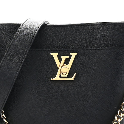 Louis Vuitton Calfskin Lock and Walk Bucket Black 8 of 11