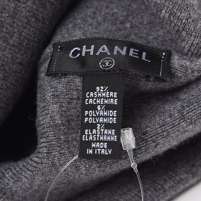Chanel Cashmere Blend CC Beanie Hat Grey 4 of 5
