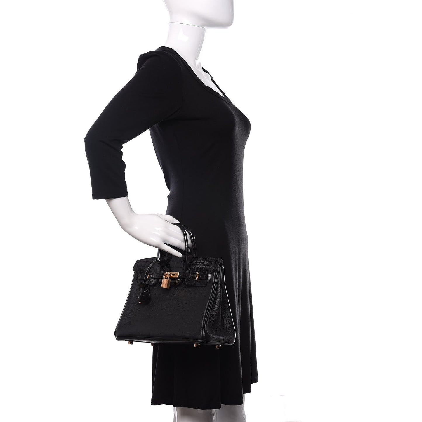 Taurillon Novillo Shiny Niloticus Crocodile Birkin Touch 25 Black