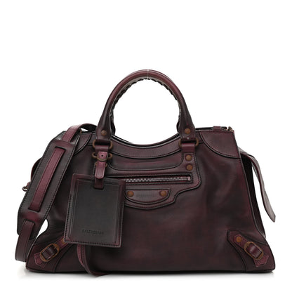 Balenciaga Used Calfskin Rust Hardware Neo Classic City Burgundy 1 of 12