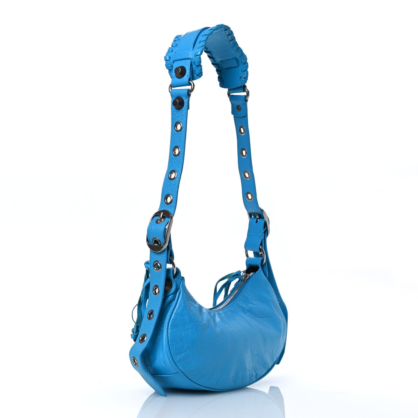 Agneau Arena Le Cagole Shoulder Bag XS Cyan