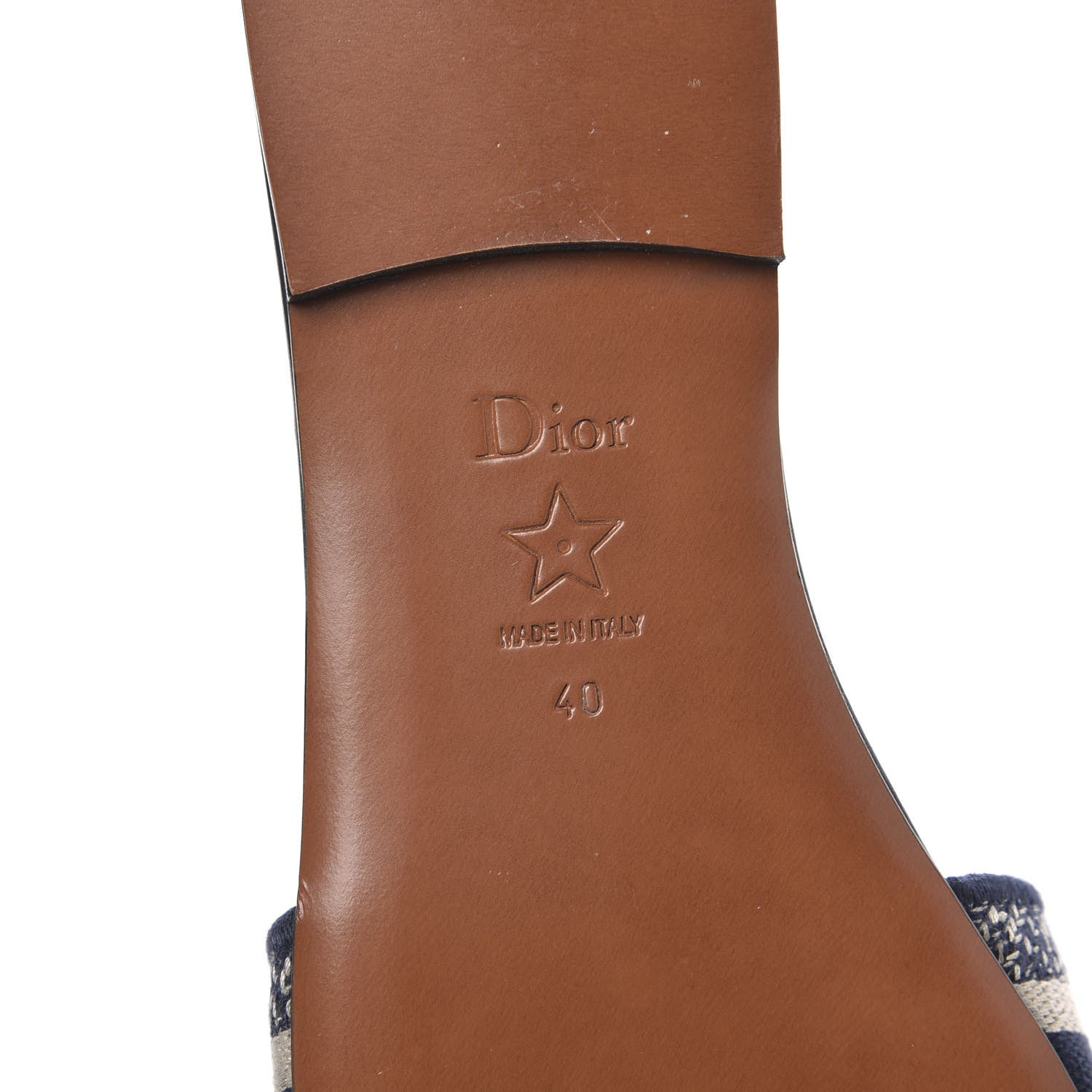 Christian Dior Canvas Embroidered Dway Mules Slide Sandals 40 Deep Blue 7 of 9