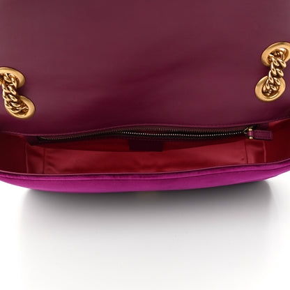Gucci Velvet Matelasse Medium GG Marmont Shoulder Bag Fuchsia Violet Cyclamen 5 of 11