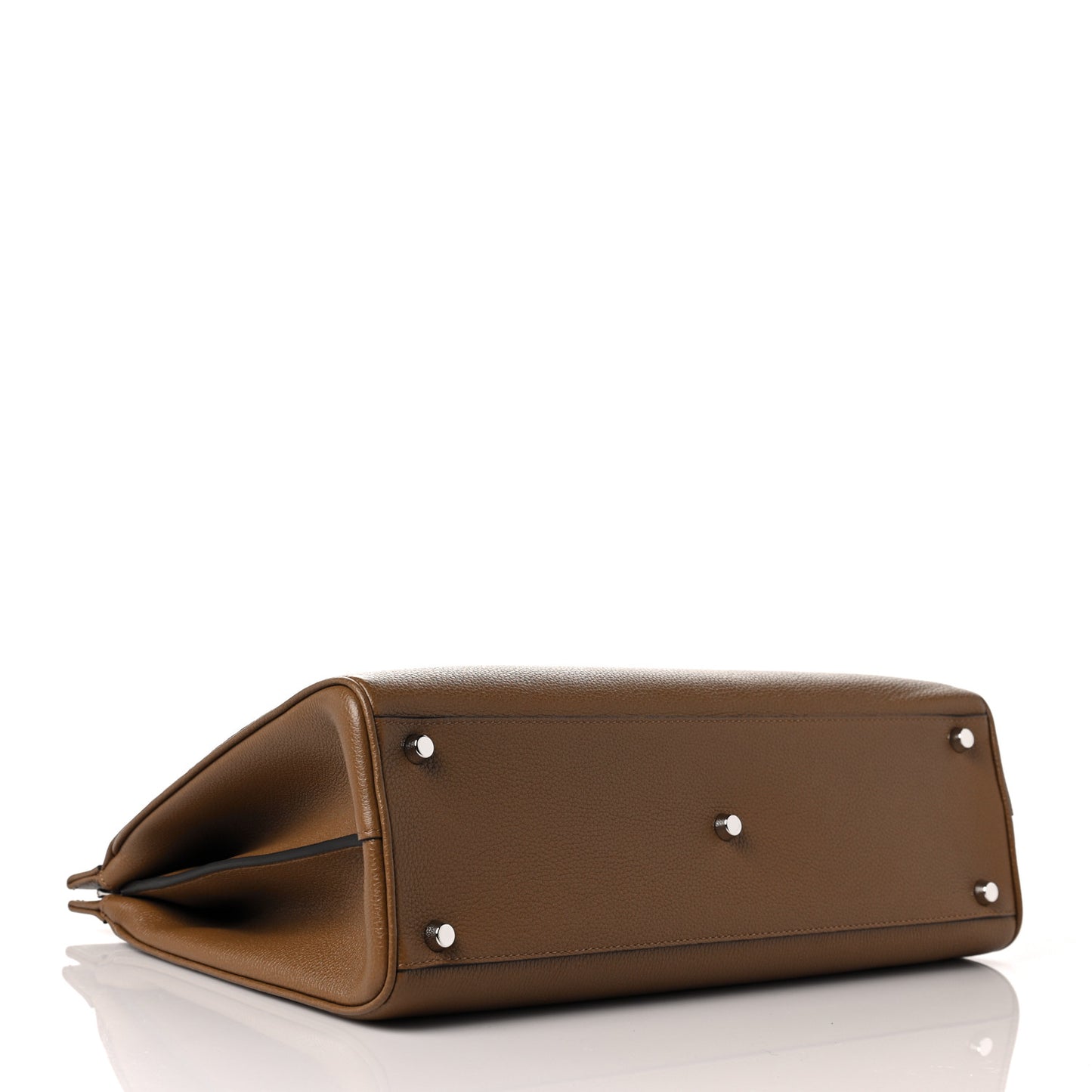 Grainy Calfskin Medium Zumi Top Handle Bag Friky Taupe