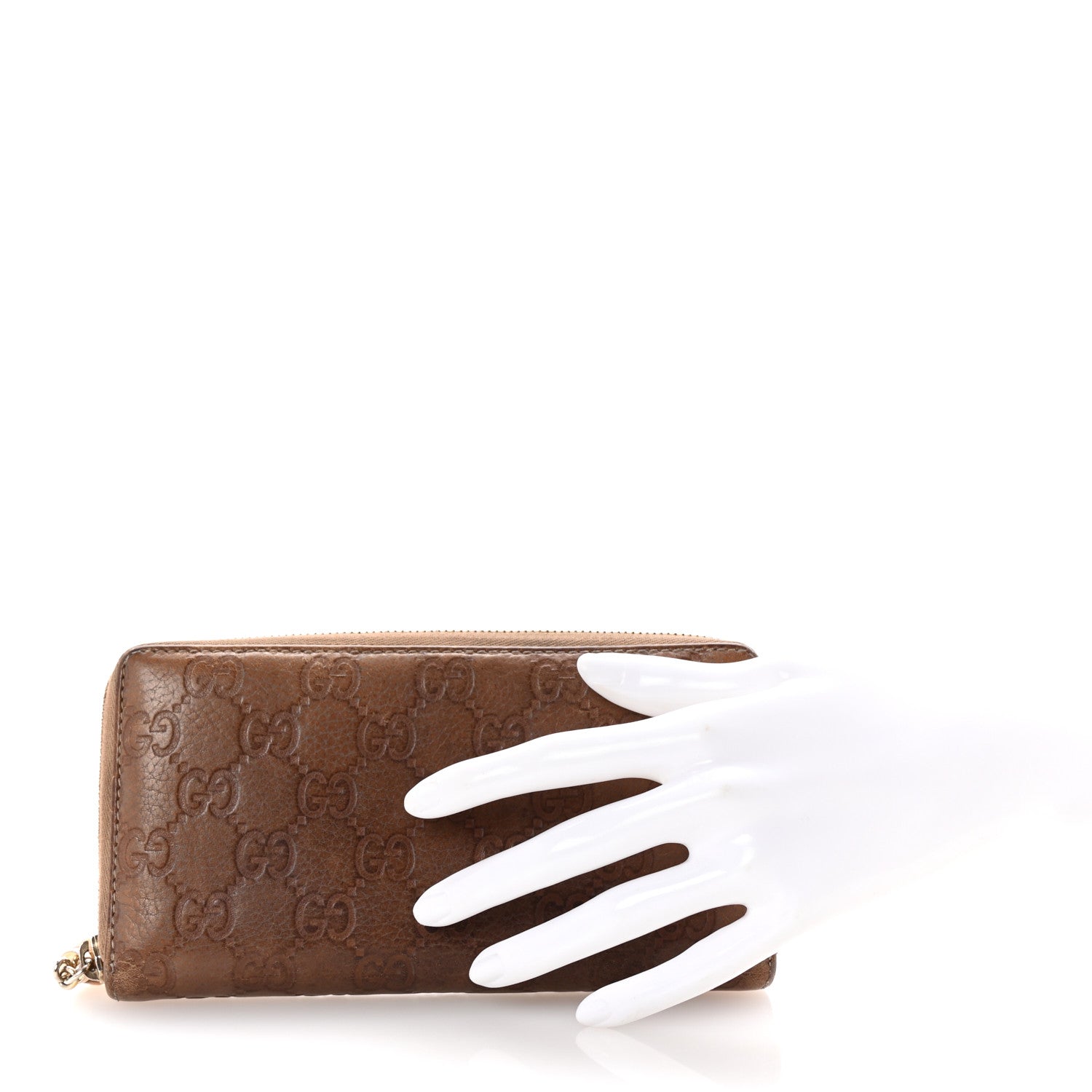 Gucci Guccissima Bamboo Tassel Zip Around Wallet Light Brown 2 of 6