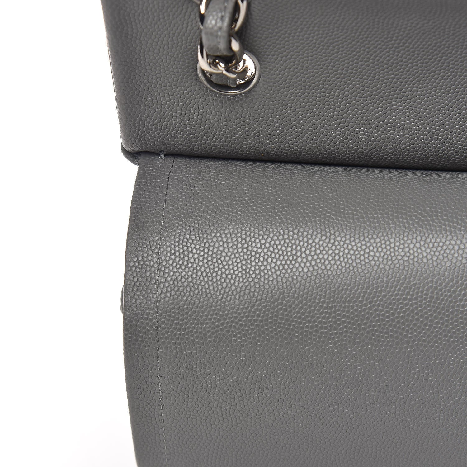 Chanel Caviar Quilted Jumbo Double Flap Grey 7 of 12