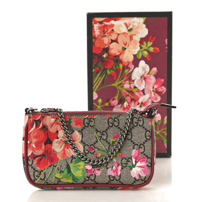 Gucci GG Supreme Monogram Blooms Mini Chain Bag Beige Multicolor Dry Rose 10 of 10
