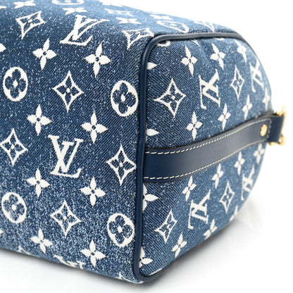 Louis Vuitton Monogram Jacquard Denim Speedy Bandouliere 25 Bleu 7 of 8