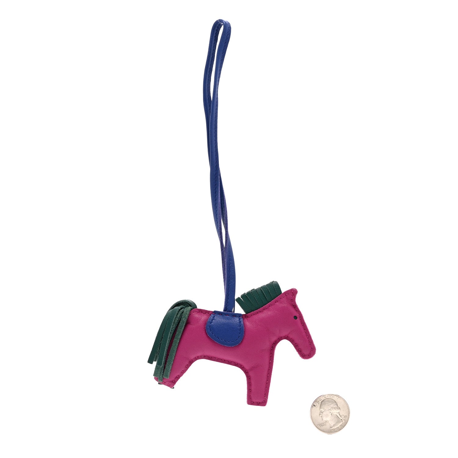 Hermes Milo Lambskin Grigri Rodeo Horse Bag Charm PM Rose Pourpre Bleu Electrique Malachite 2 of 3