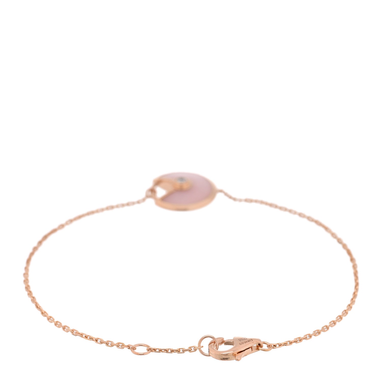 Cartier 18K Pink Gold Diamond Pink Opal Amulette de Cartier Bracelet 2 of 3