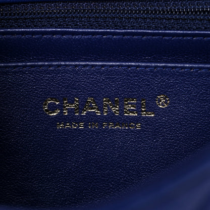 Chanel Lambskin Chevron Quilted Mini Rectangular Flap Blue 5 of 10
