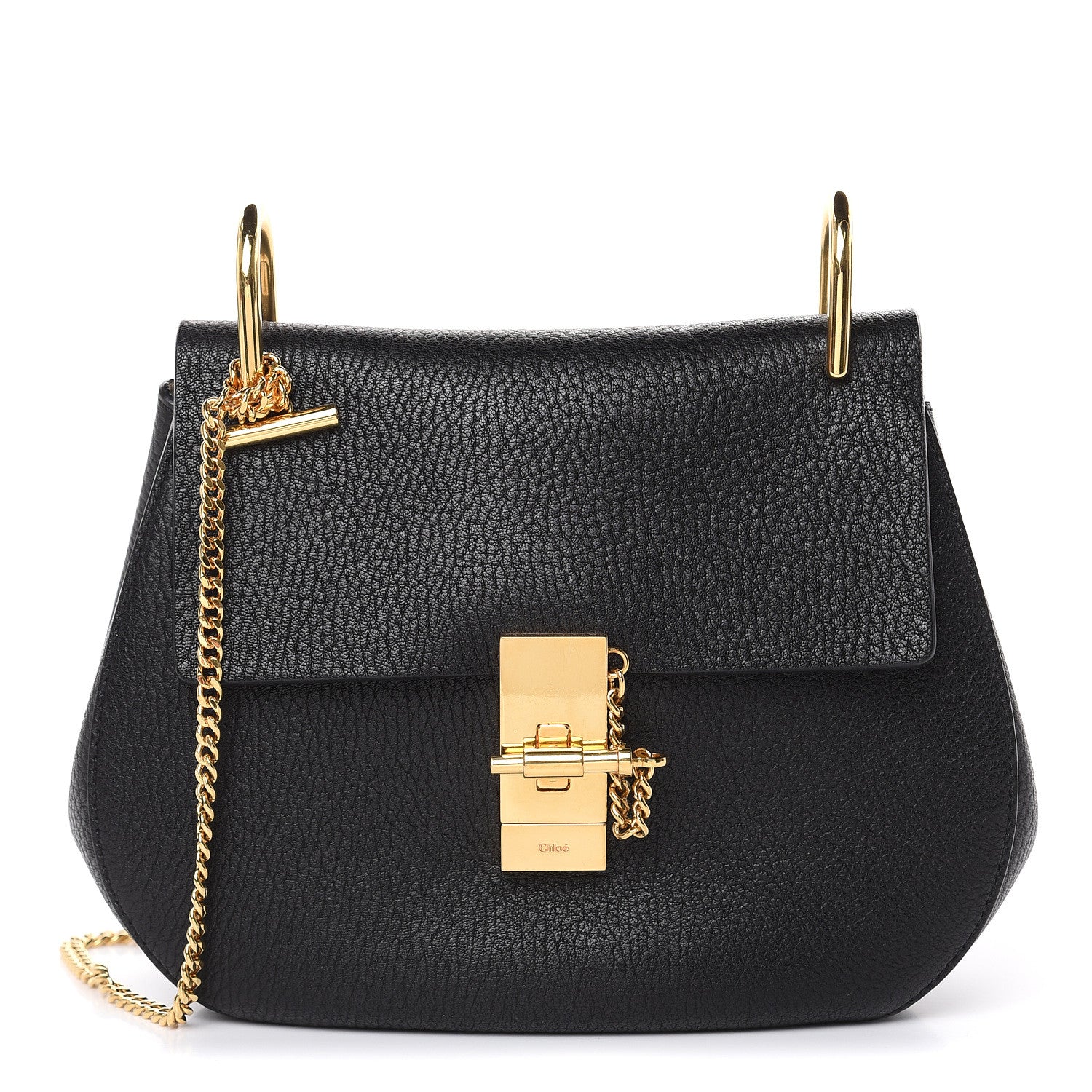 Chloe Grained Lambskin Drew Shoulder Bag Black 1 of 10