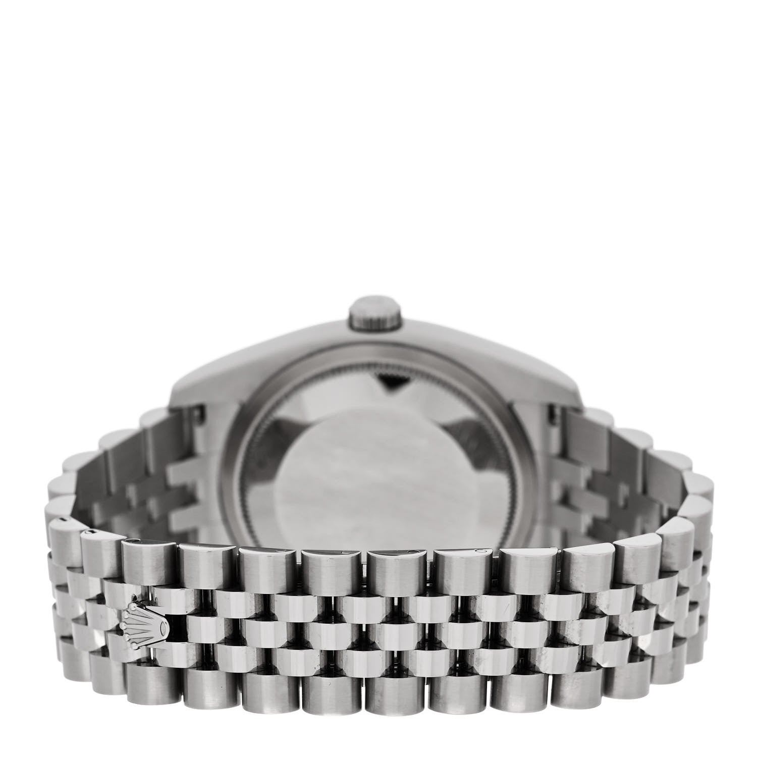 Rolex Stainless Steel 18K White Gold 36mm Oyster Perpetual Datejust Watch Silver Roman 116234 3 of 4