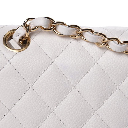 Chanel Caviar Quilted Medium Double Flap White 9 of 12