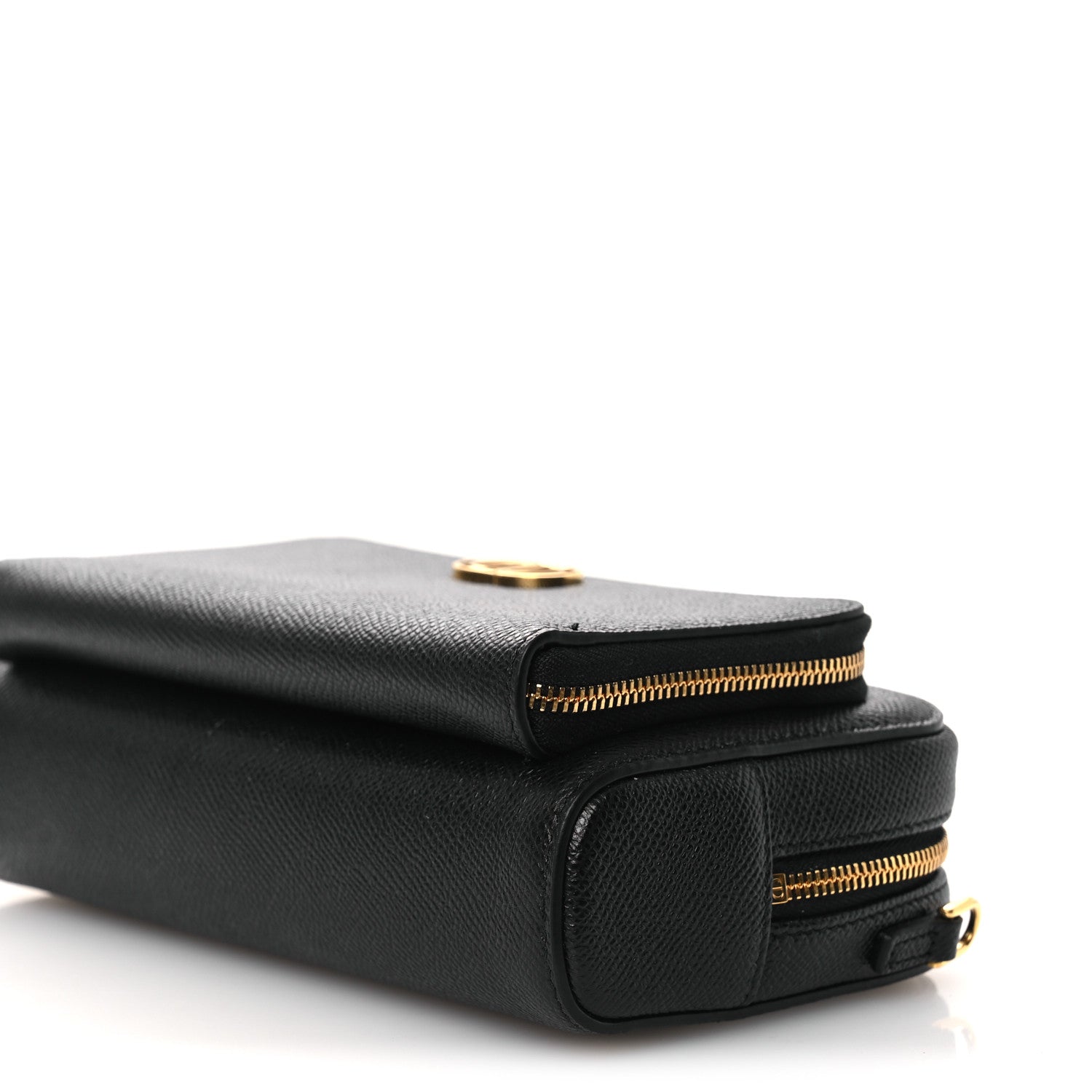 Christian Dior Grained Calfskin Caro Double Pouch Black 10 of 11