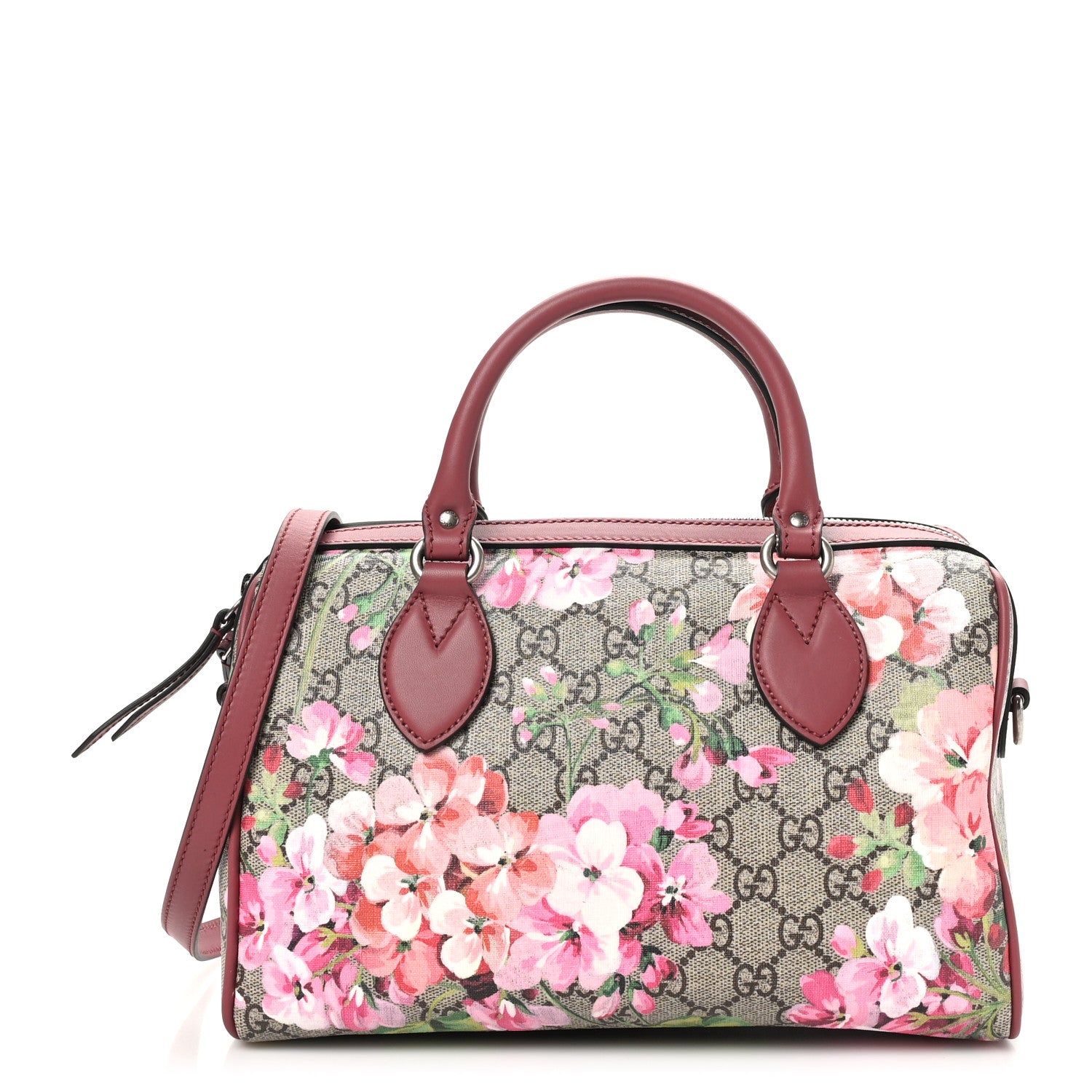 Gucci GG Supreme Monogram Blooms Small Boston Beige Multicolor Dry Rose 1 of 10