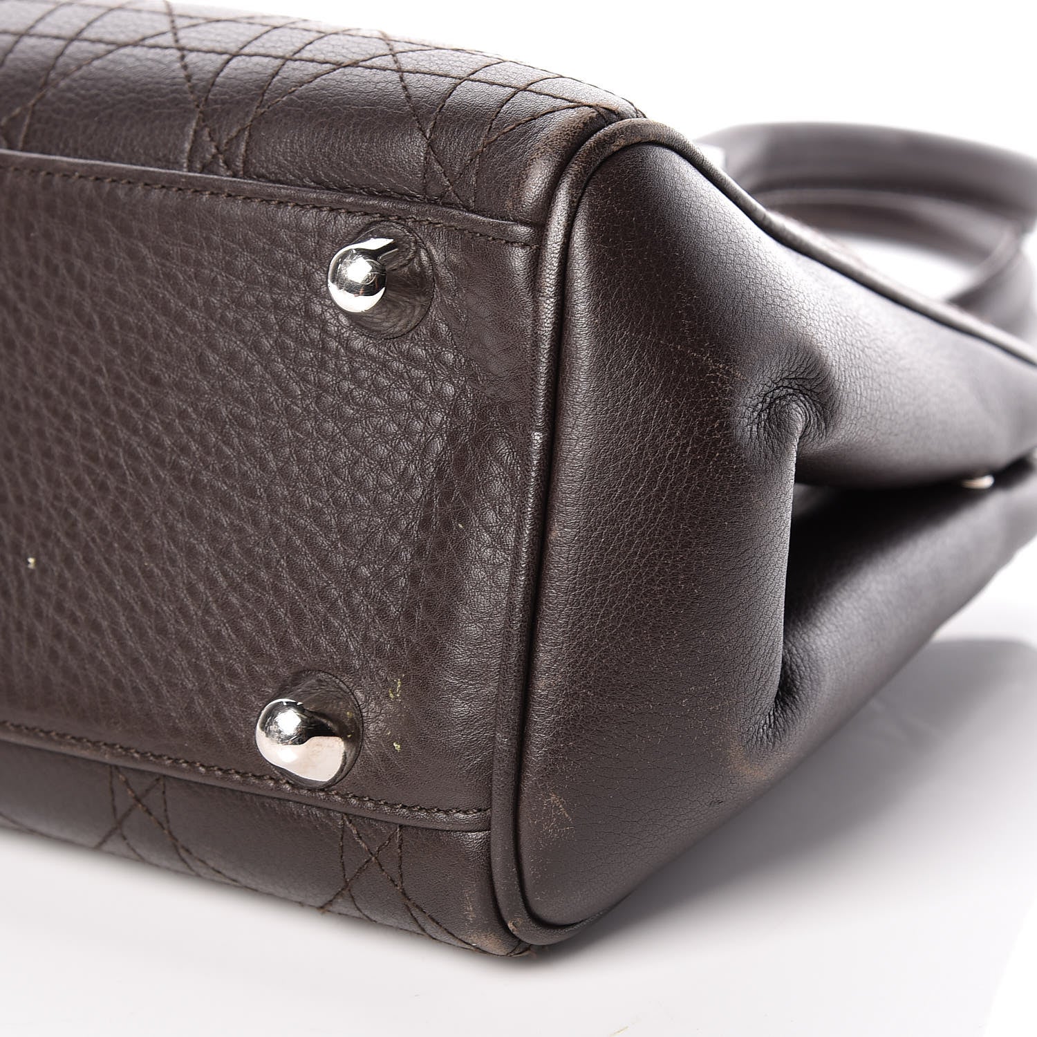 Christian Dior Calfskin Cannage Shoulder Bag Dark Brown 11 of 24