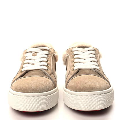 Christian Louboutin Suede Shearling Fun Vierissima Flat Sneakers 38 Atlas 2 of 7