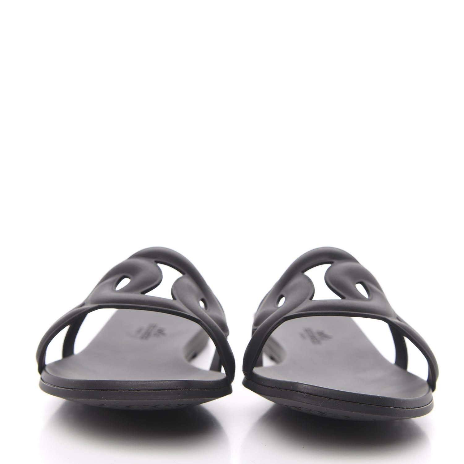 Hermes Rubber Aloha Sandals 39 Black 2 of 8