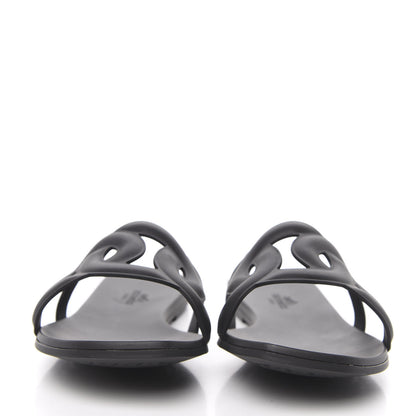 Hermes Rubber Aloha Sandals 39 Black 2 of 8