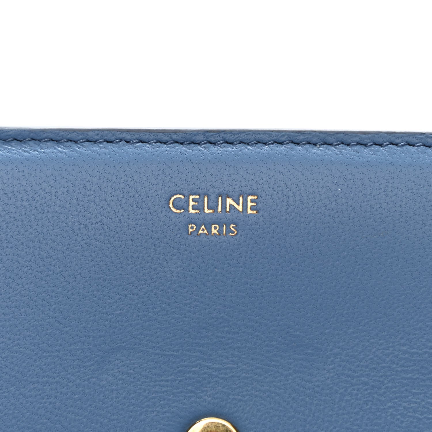 Celine Shiny Smooth Lambskin Small Triomphe Wallet Azure 6 of 7