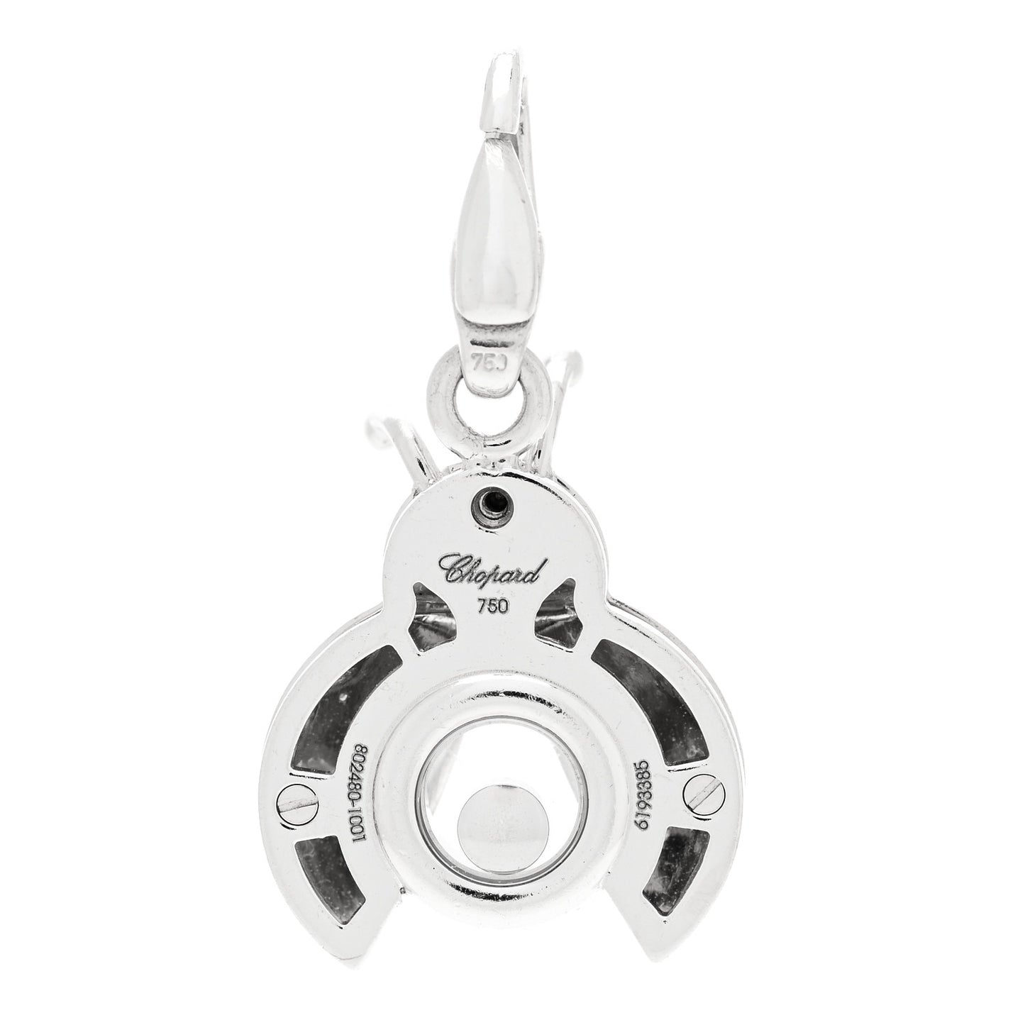 18K White Gold Diamond Ruby Happy Diamonds Ladybug Charm