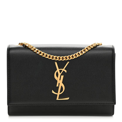 Saint Laurent Grain De Poudre Small Monogram Kate Satchel Black 1 of 10