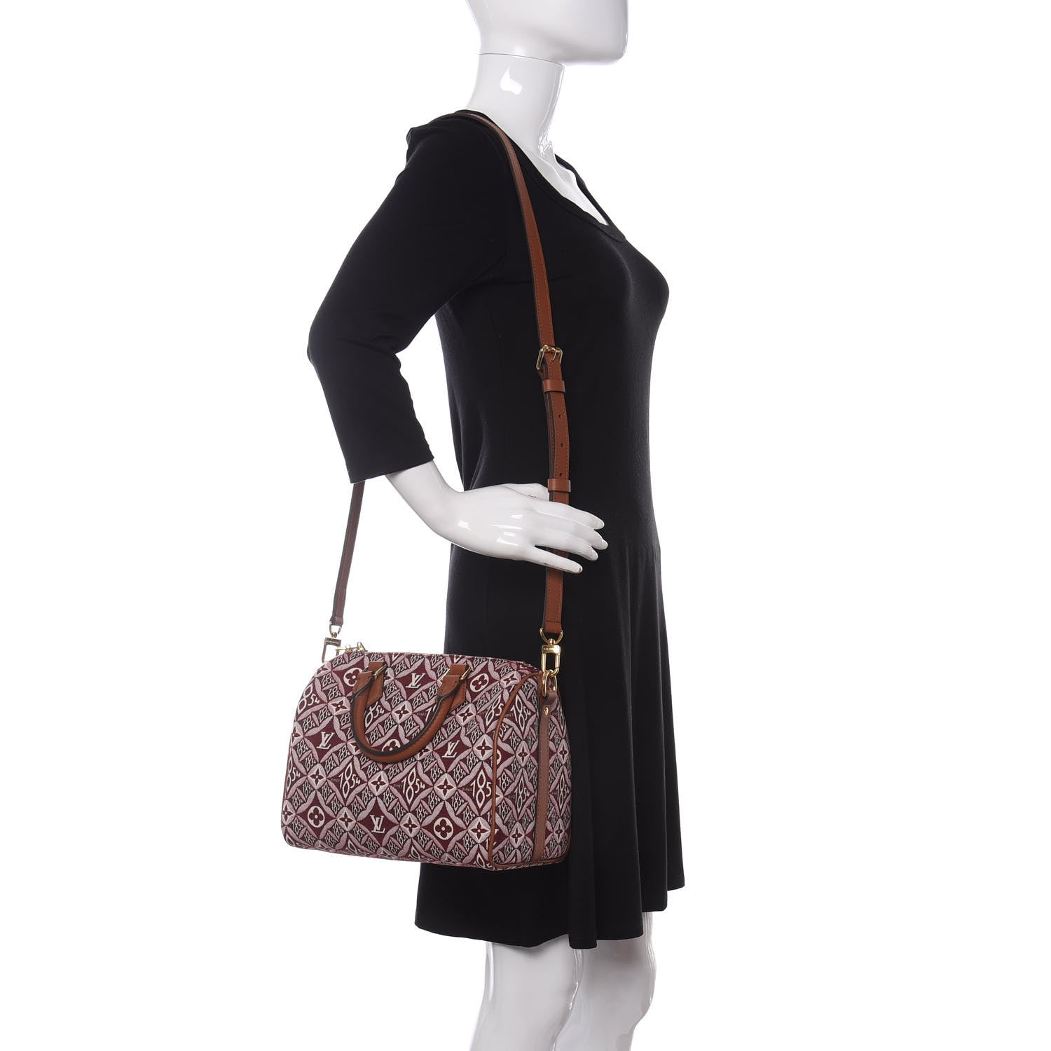 Louis Vuitton Jacquard Since 1854 Speedy Bandouliere 25 Bordeaux 2 of 10
