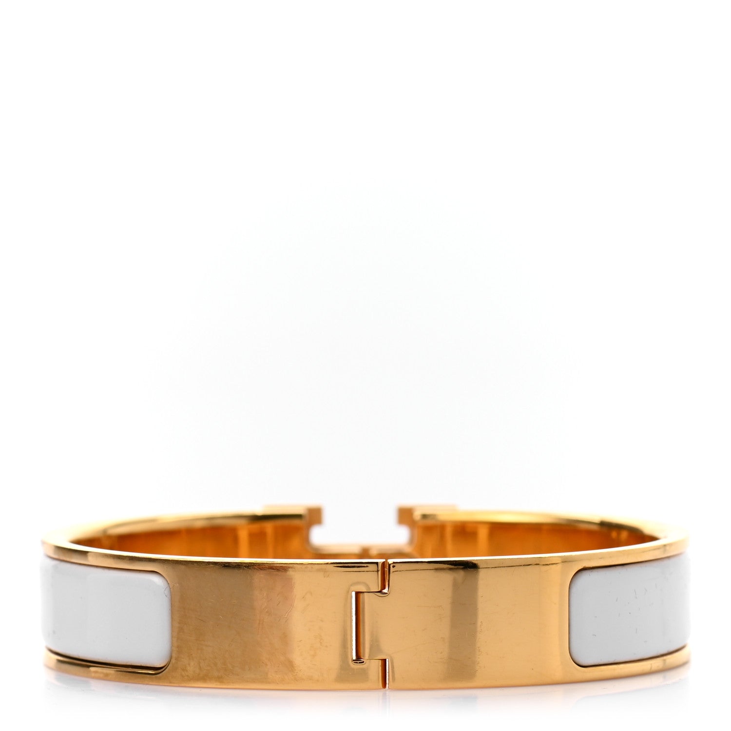 Hermes Enamel Narrow Clic Clac H Bracelet PM White 3 of 4