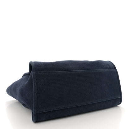 Chanel Mixed Fibers Calfskin Medium Deauville Tote Dark Blue 5 of 13